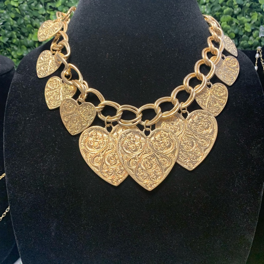 **FINAL $ DROP** Park Lane “Cowgirl” Gold Hearts Necklace